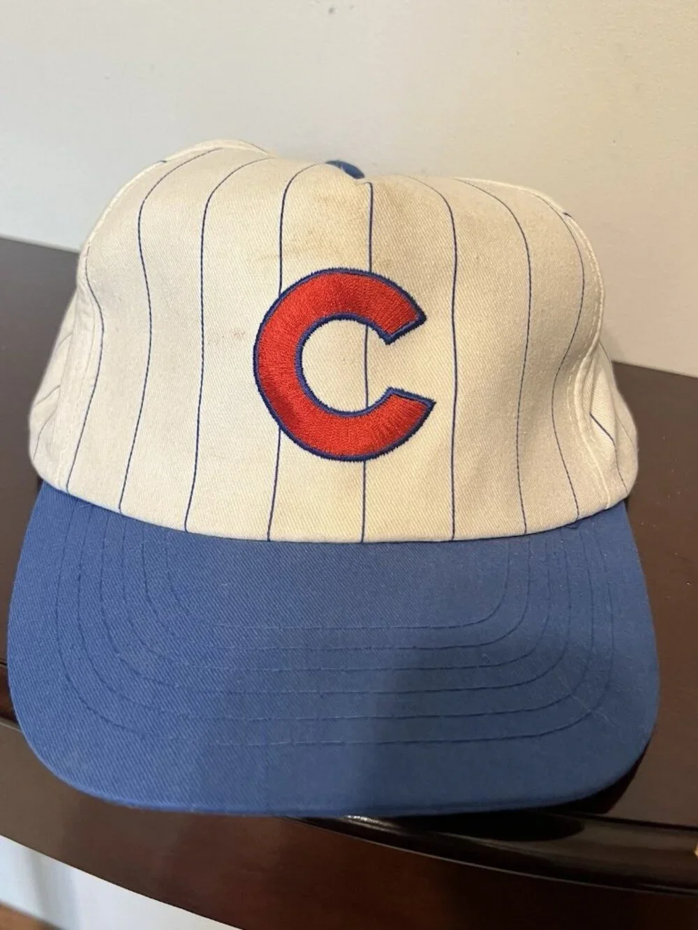 Vintage Chicago Cubs Arby's Pepsi Promo Snapback Hat Pinstripe MLB Baseball Cap